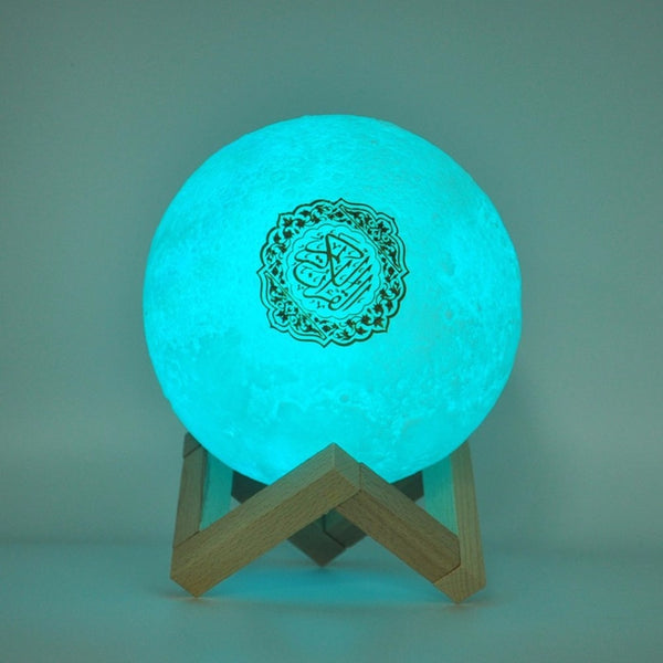 009006 MUSLIM GIFT  QURAN SPEAKER Quran BLUETOOTH  WIRELESS WITH NIGHT 3D MOON AND APP CONTROL  TOUCH LAMP