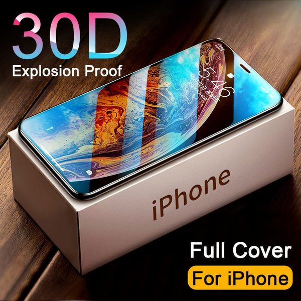 000705 30D Tempered Glass Full Cover For iPhone 11 12 13 PRO MAX, Screen Protector Protective Glass for iPhone 11 12 X XR XS MAX Glass