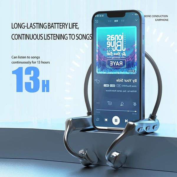 000252  HEADPHONES BONE CONDUCTION BLUETOOTH-COMPATIBLE HEADSET WIRELESS EAR-HANGING WATERPROOF SPORTS RUNNING HEADPHONES HD MIC FOR SMART PHONE